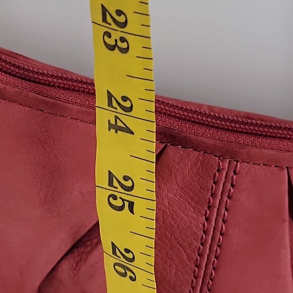 👜 Fossil Leather Pleated Mini Clutch / Crossbody – Rose Pink – Excellent - Picture 10 of 10